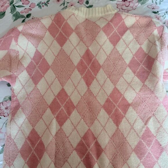 Pink Argyle Sweater - Picture 2 of 2
